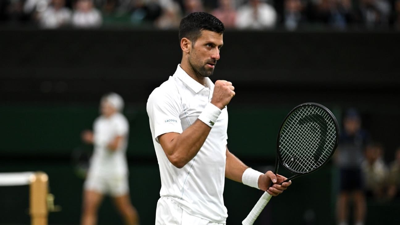 Djokovic atropela Musetti, vai à 10ª final em Wimbledon e tem 'revanche' contra Alcaraz